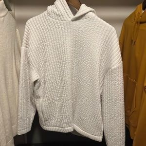 Zara Vertical Padded Sweatshirt White Size S